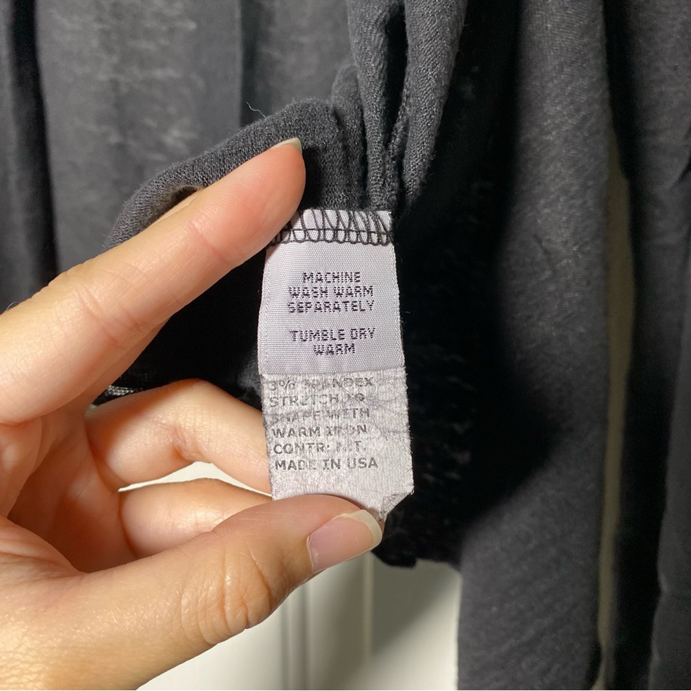 Cut Loose Linen Cropped Open Front Black Cardigan Size XLarge Layering Lagenlook - Picture 7 of 8